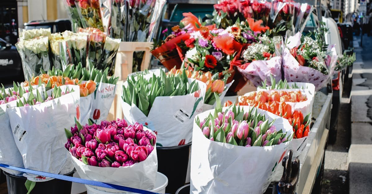 Bustling flower market with vibrant bouquets in Milan's lively streets.