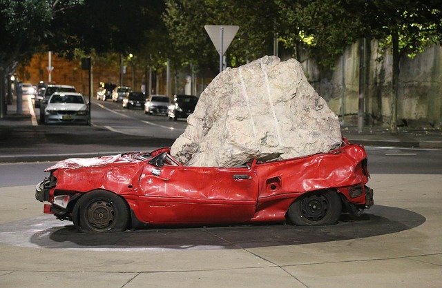 car, crushed, art, car wallpapers, modern, sculpture