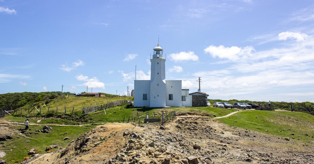 A picturesque view of Inceburun Lighthouse under a clear blue sky in Sinop, Turkey.