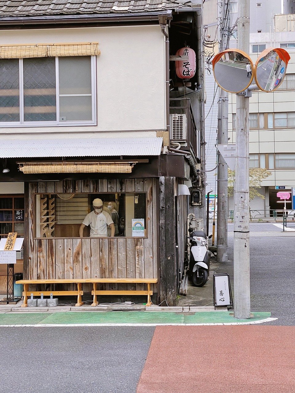 chef, cooking, japan, japanese, making noodles, soba restaurant, street, taito city, tokyo, urban