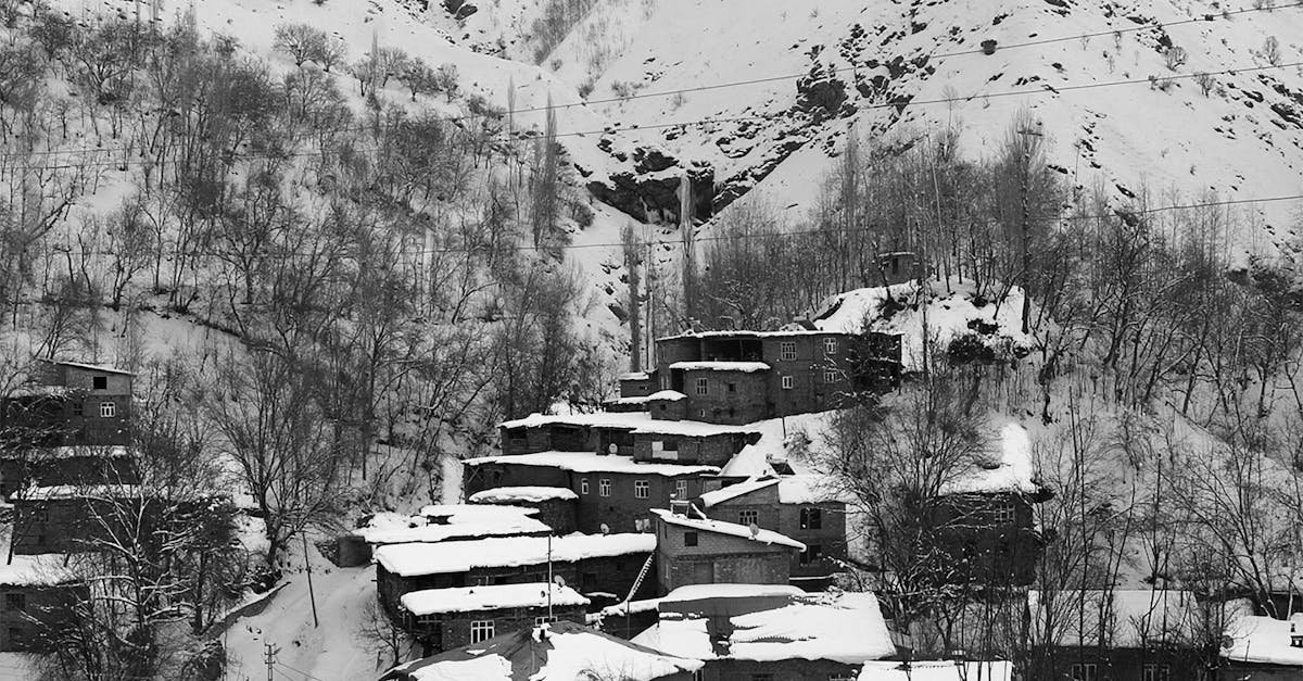 A picturesque snowy village landscape in Hizan, Bitlis, Türkiye, showcasing winter beauty and traditional architecture.