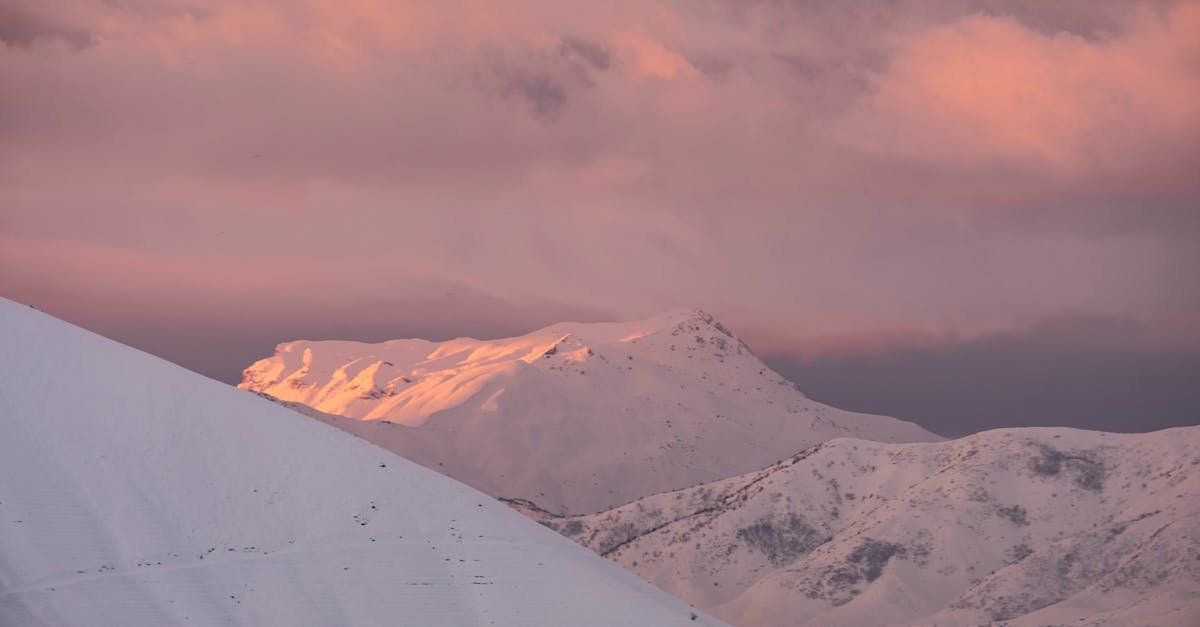 Stunning view of snow-capped mountains at sunset in Bitlis, Turkey.