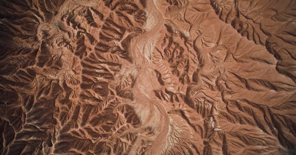 Stunning aerial shot of the rugged Tatacoa Desert landscape in Colombia.