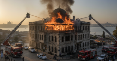 İstanbul'da Otel Yangını "Şafağın Sessizliğini Alevler Bozdu: İstanbul'da Korkutan Yangın."