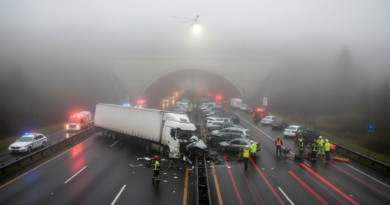 Tünel Çıkışında Korkutan Kaza "Yollarda güvenliğiniz her şeyden önce gelir; sisli havalarda daha dikkatli olun."
