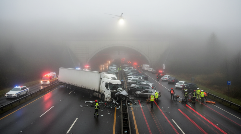 Tünel Çıkışında Korkutan Kaza "Yollarda güvenliğiniz her şeyden önce gelir; sisli havalarda daha dikkatli olun."