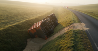 Kırsal Yolda Kamyon Kazası "Yollardaki Beklenmedik Tehlikelere Karşı Daima Hazırlıklı Olun."