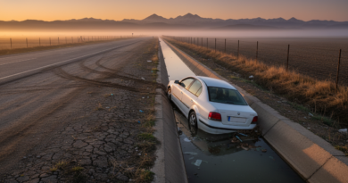 Sulama Kanalında Kaza "Yollardaki gizli tehlikeye karşı daima tetikte olun."