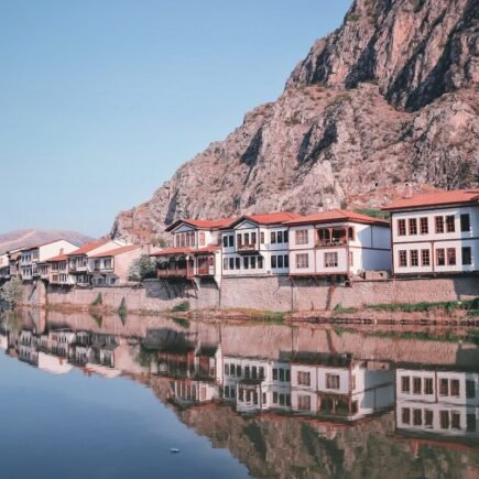 a row of houses on a hill