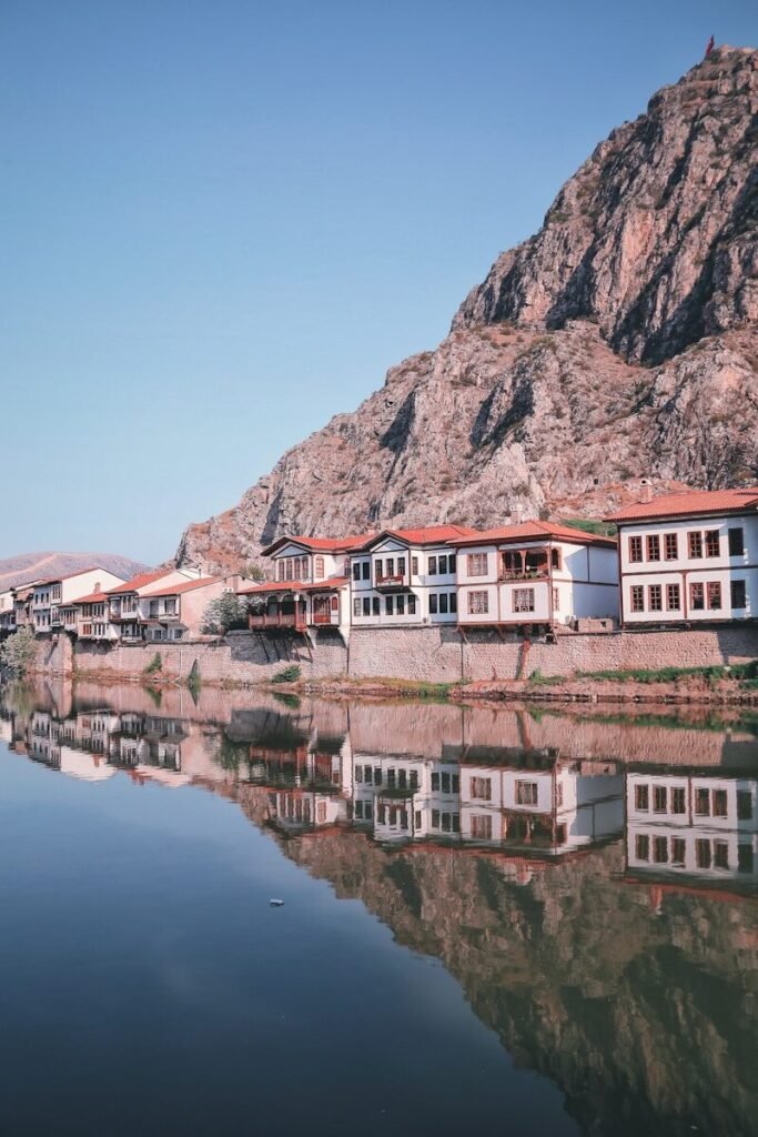 a row of houses on a hill
