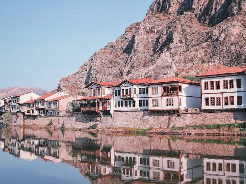 a row of houses on a hill
