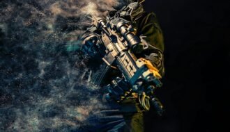 man holding rifle wallpaper