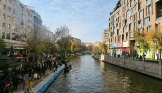 a canal with buildings along it